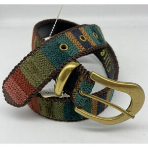 NWT Elite Belt Southwestern Southwest S Blue Yellow Woven‎ Fabric Costal Cowgirl